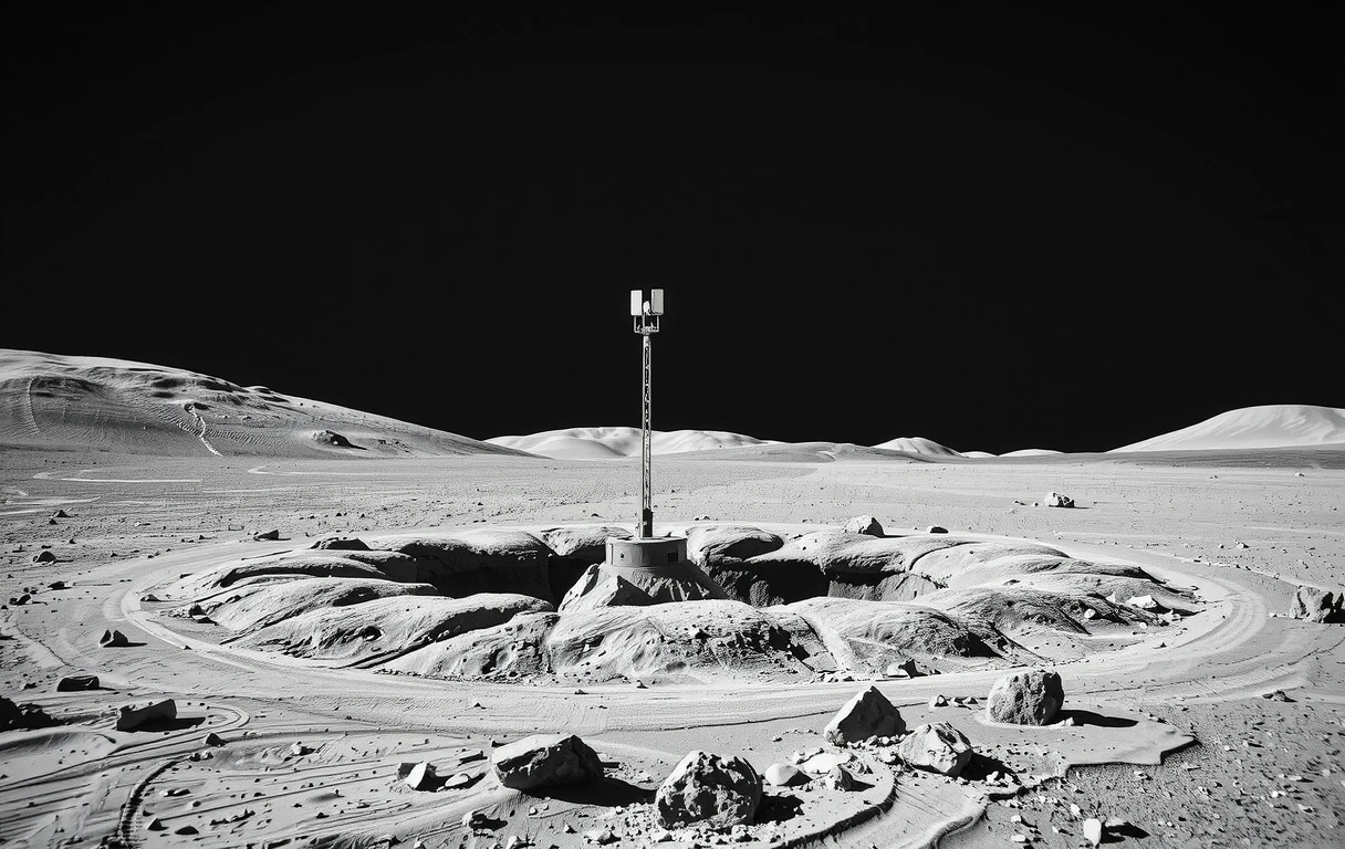Desolate lunar landscape illustrating a lost page